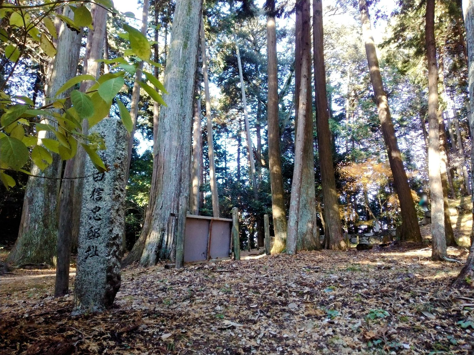 安土城跡の織田信忠邸址の石柱