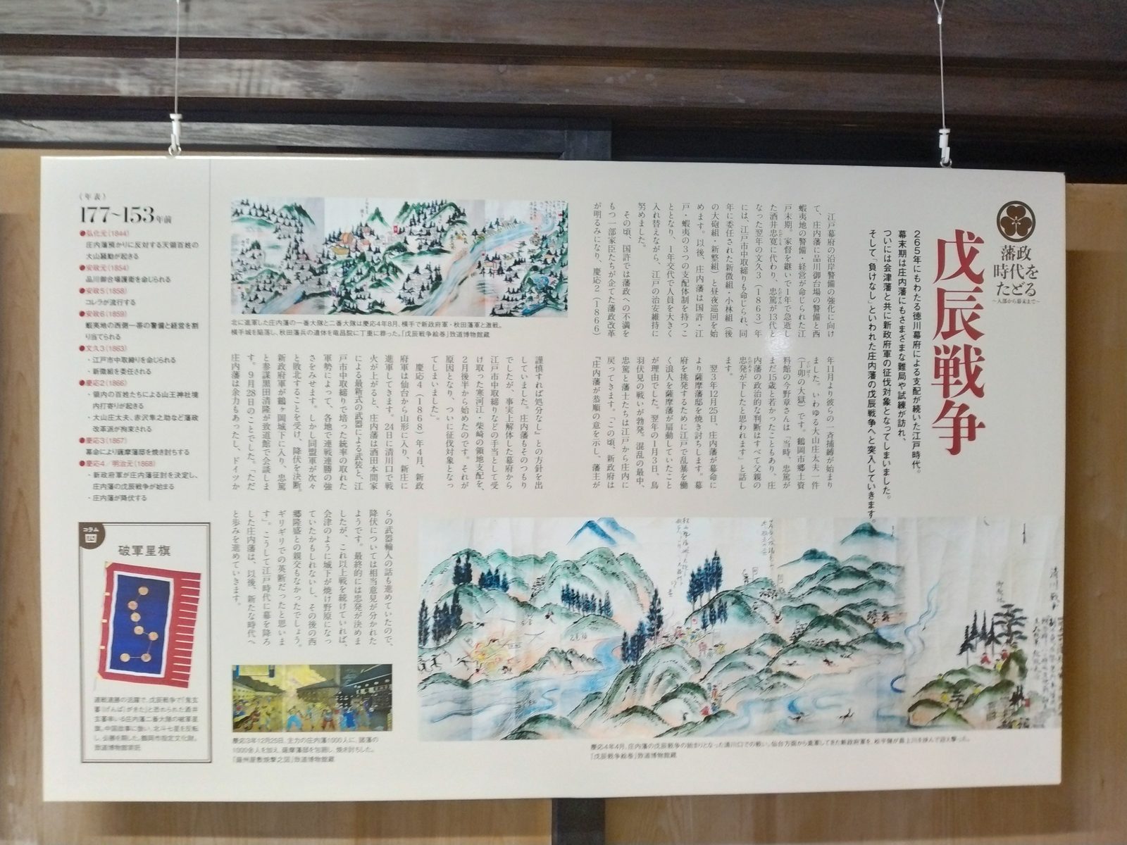 庄内藩の戊辰戦争の展示