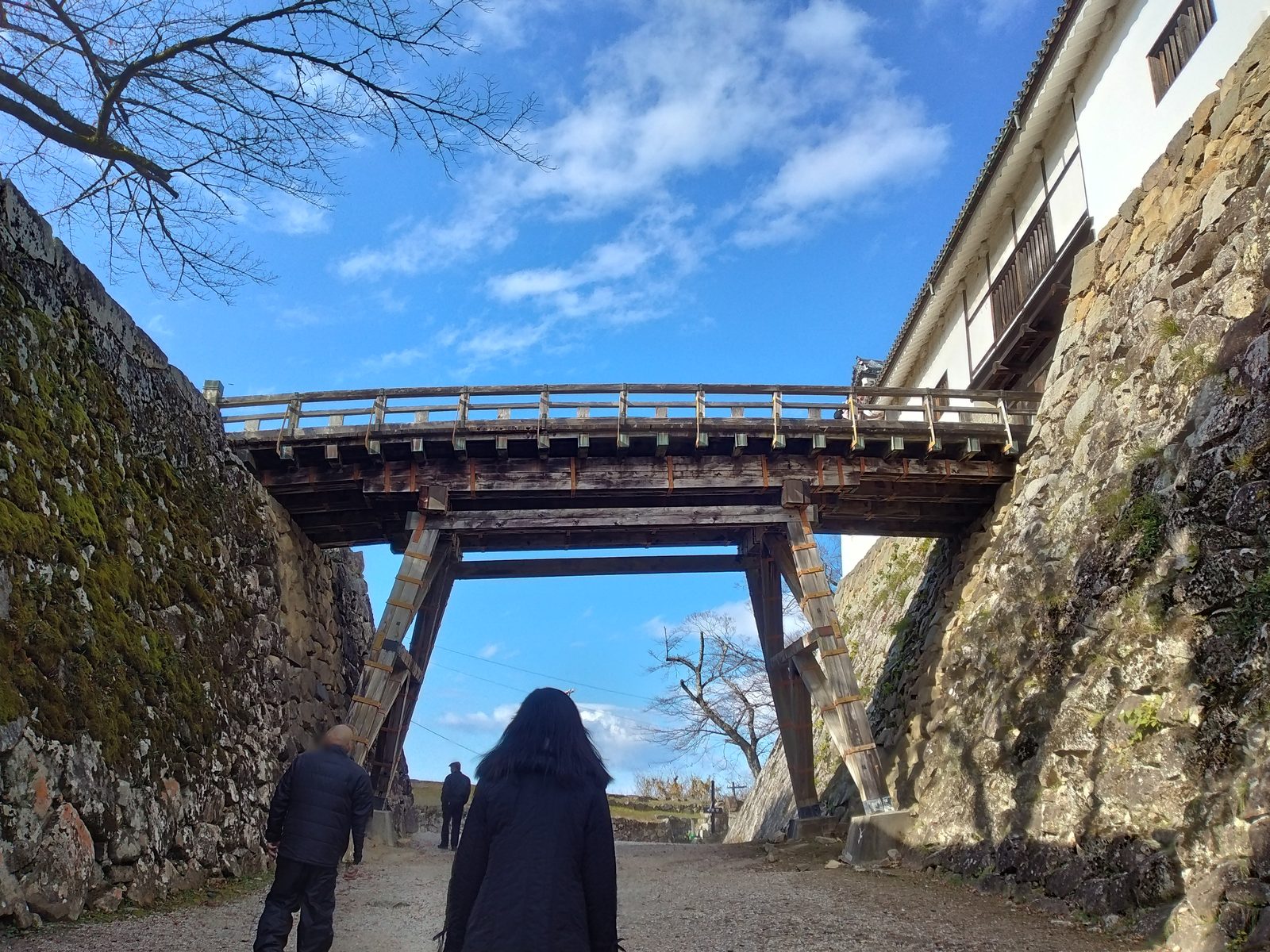 彦根城の廊下橋の下から見上げたところ