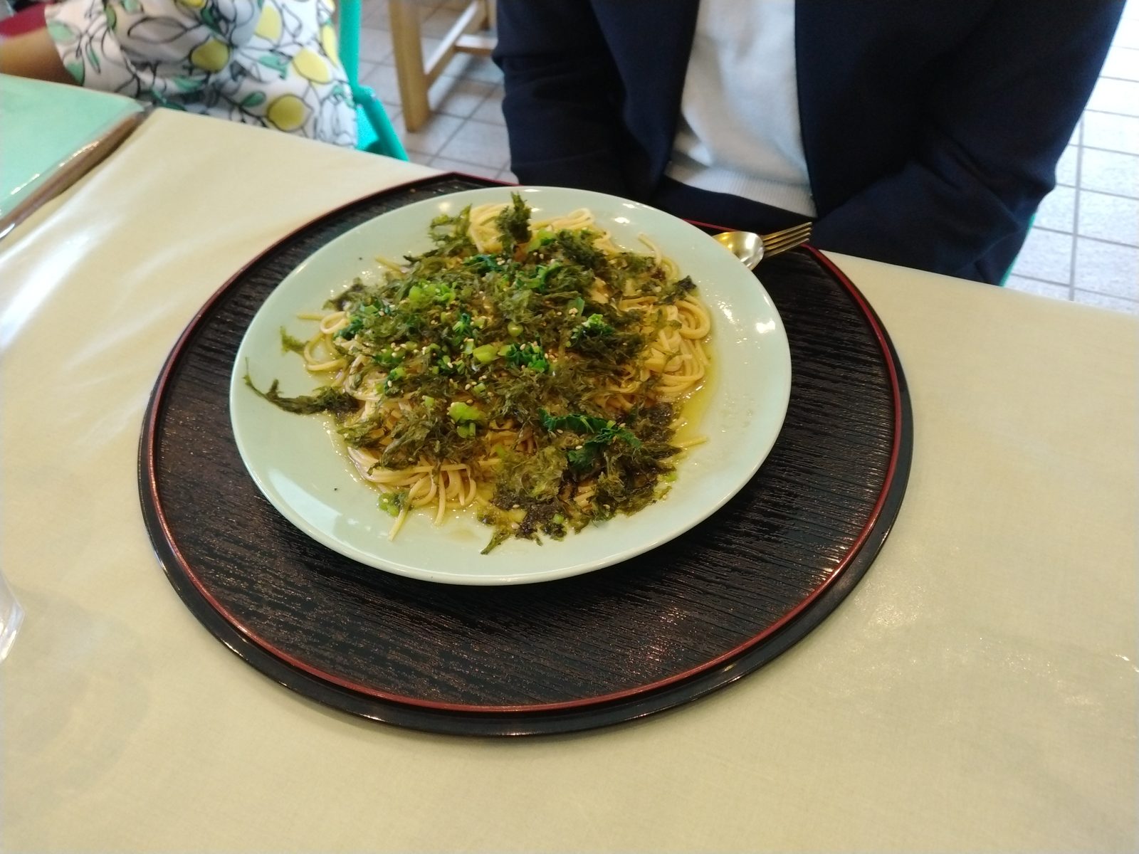 昼食:明日葉のパスタ