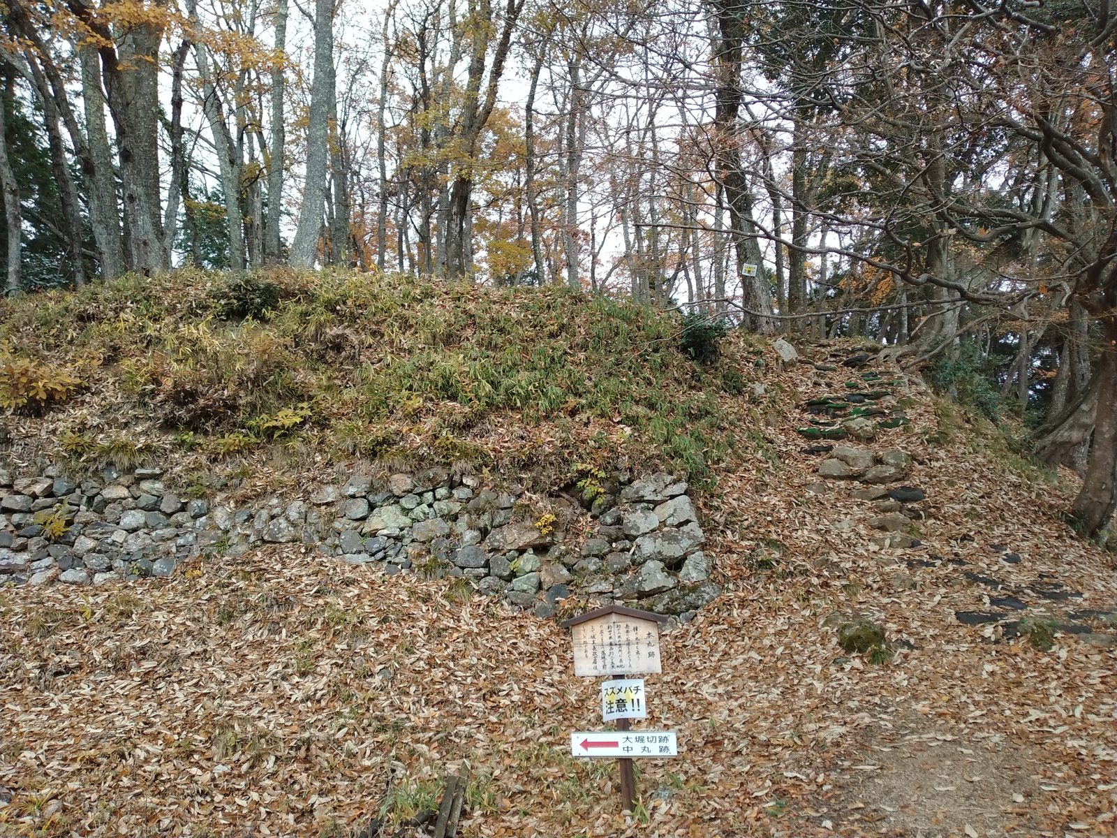 小谷城本丸跡の石垣