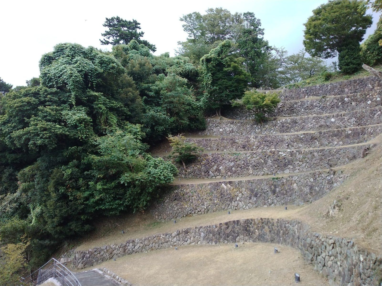 鳥羽城跡の段々に積まれた石垣