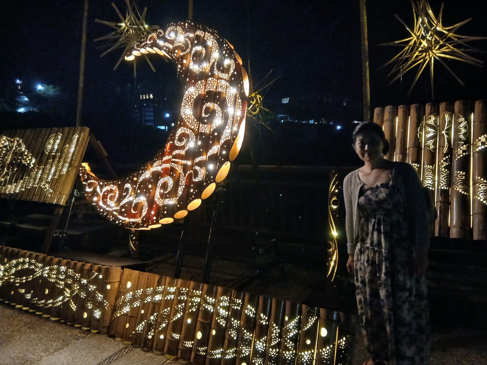 夜の竹あかり