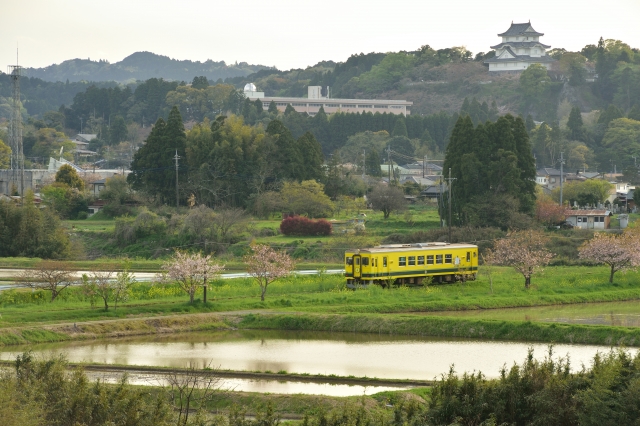 いすみ鉄道と大多喜城
