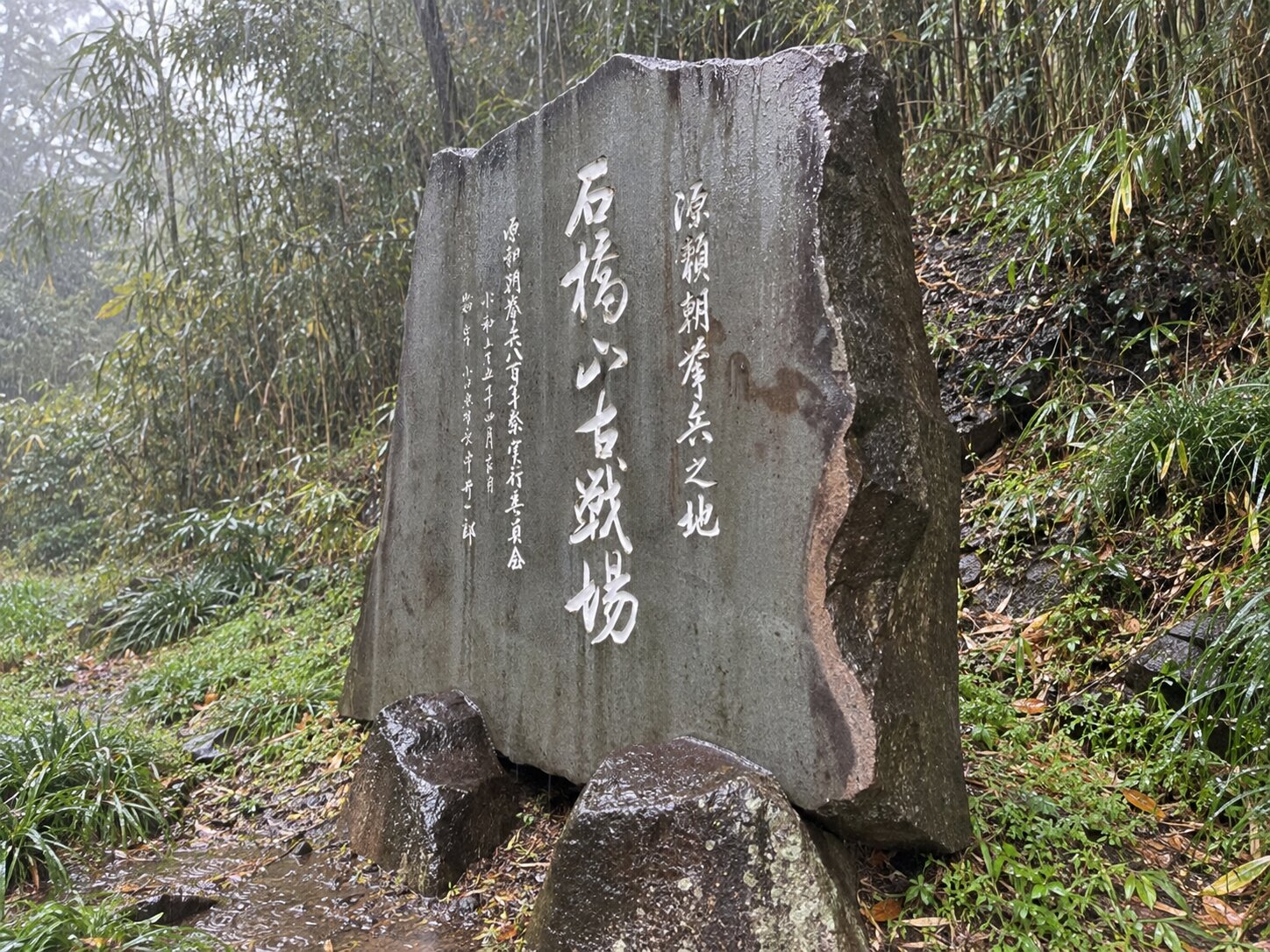 「源頼朝挙兵之地 石橋山古戦場」の碑