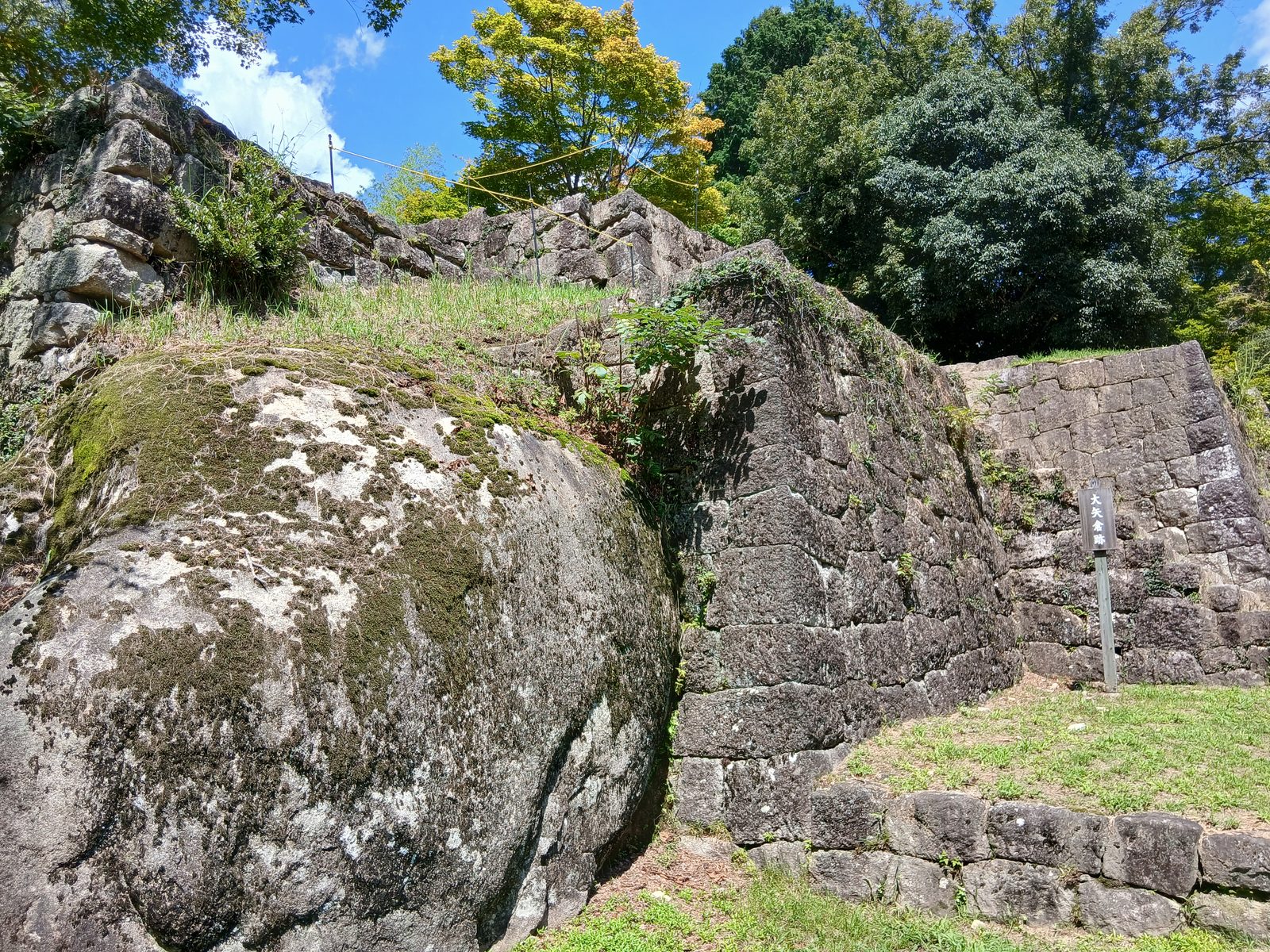 石垣に食い込む巨岩
