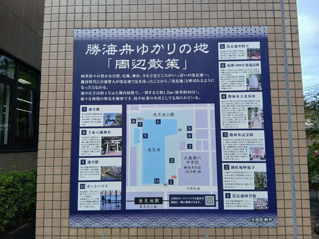 勝海舟ゆかりの地周辺散策の案内板